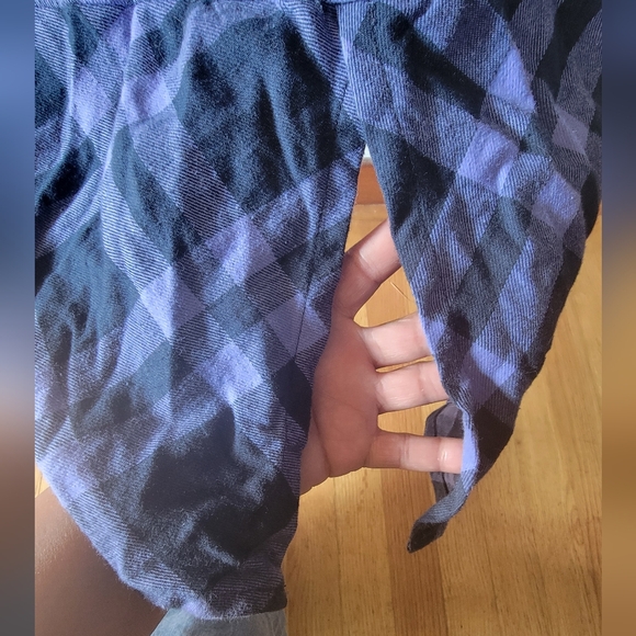 BIT & BRIDAL Women's Plaid Western top Size L. Purple/Black w/ Rhinestone collar - Picture 8 of 9